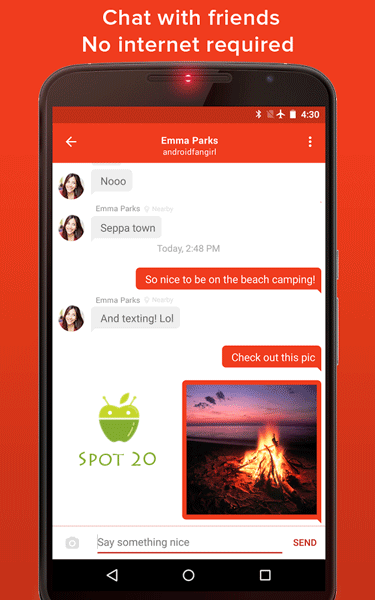 تطبيق FireChat للاندرويد